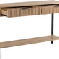 Miami 2 Drawer Console Table - Oak Effect/Black