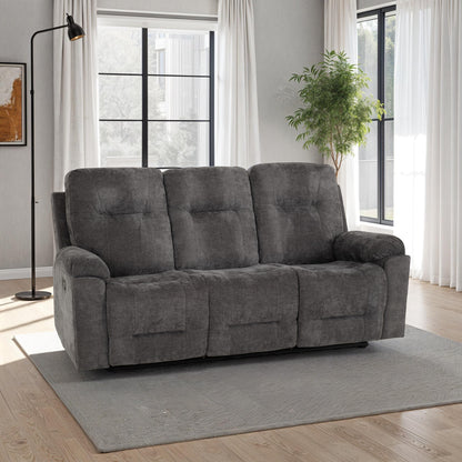 Guildford 3 Seater Recliner Sofa - Grey Fabric
