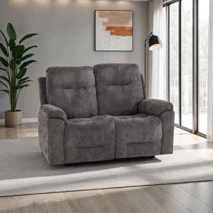 Guildford 2 Seater Recliner Sofa - Grey Fabric