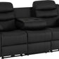 Roma 3+2 Electric Recliner Suite - Black Faux Leather
