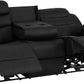 Roma 3+2 Electric Recliner Suite - Black Faux Leather
