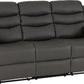 Roma 3 Seater Recliner Sofa - Grey Faux Leather
