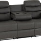 Roma 3 Seater Recliner Sofa - Grey Faux Leather