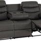 Roma 3 Seater Recliner Sofa - Grey Faux Leather