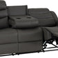 Roma 3 Seater Recliner Sofa - Grey Faux Leather