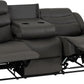 Roma 3 Seater Recliner Sofa - Grey Faux Leather