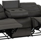 Roma 3 Seater Recliner Sofa - Grey Faux Leather