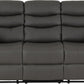 Roma 3 Seater Recliner Sofa - Grey Faux Leather