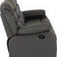 Roma 3 Seater Recliner Sofa - Grey Faux Leather