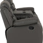 Roma 3 Seater Recliner Sofa - Grey Faux Leather