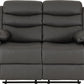 Roma 2 Seater Recliner Sofa - Grey Faux Leather