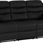 Roma 3 Seater Recliner Sofa - Black Faux Leather
