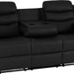 Roma 3 Seater Recliner Sofa - Black Faux Leather