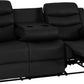 Roma 3 Seater Recliner Sofa - Black Faux Leather