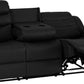 Roma 3 Seater Recliner Sofa - Black Faux Leather