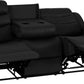 Roma 3 Seater Recliner Sofa - Black Faux Leather