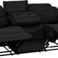 Roma 3 Seater Recliner Sofa - Black Faux Leather