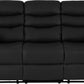 Roma 3 Seater Recliner Sofa - Black Faux Leather