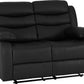 Roma 2 Seater Recliner Sofa - Black Faux Leather