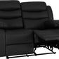 Roma 2 Seater Recliner Sofa - Black Faux Leather
