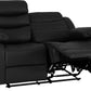 Roma 2 Seater Recliner Sofa - Black Faux Leather