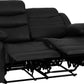 Roma 2 Seater Recliner Sofa - Black Faux Leather