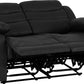 Roma 2 Seater Recliner Sofa - Black Faux Leather