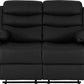 Roma 2 Seater Recliner Sofa - Black Faux Leather