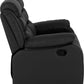 Roma 2 Seater Recliner Sofa - Black Faux Leather