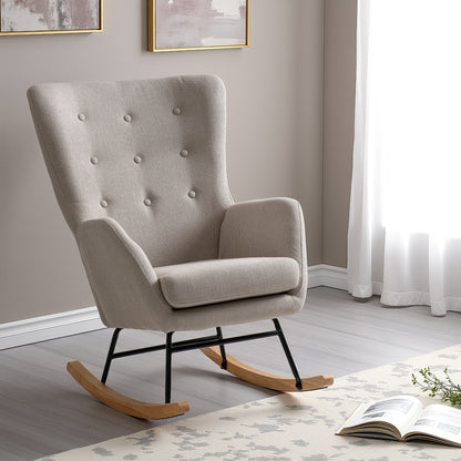 Hayden Rocking Chair - Beige Fabric