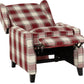 Kensington Recliner Chair - Red Tartan Fabric