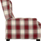 Kensington Recliner Chair - Red Tartan Fabric