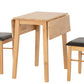 Mason Double Drop Leaf Dining Set - Oak Varnish/Brown Faux Leather