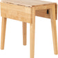 Mason Double Drop Leaf Dining Set - Oak Varnish/Brown Faux Leather