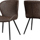 Quebec Straight Edge Dining Set - Medium Oak Effect/Brown Faux Leather
