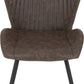 Quebec Straight Edge Dining Set - Medium Oak Effect/Brown Faux Leather