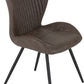 Quebec Straight Edge Dining Set - Medium Oak Effect/Brown Faux Leather