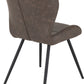 Quebec Straight Edge Dining Set - Medium Oak Effect/Brown Faux Leather