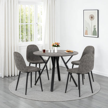 Athens Round Dining Set - Concrete Effect