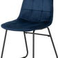 Quebec Straight Edge Dining Set with Lukas Chairs - Medium Oak Effect/Sapphire Blue Velvet