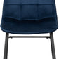 Quebec Straight Edge Dining Set with Lukas Chairs - Medium Oak Effect/Sapphire Blue Velvet