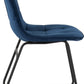 Quebec Straight Edge Dining Set with Lukas Chairs - Medium Oak Effect/Sapphire Blue Velvet