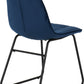 Quebec Straight Edge Dining Set with Lukas Chairs - Medium Oak Effect/Sapphire Blue Velvet