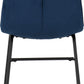 Quebec Straight Edge Dining Set with Lukas Chairs - Medium Oak Effect/Sapphire Blue Velvet