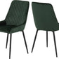 Quebec Straight Edge Dining Set with Avery Chairs - Medium Oak Effect/Emerald Green Velvet