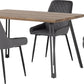 Quebec Straight Edge Dining Set with Avery Chairs - Medium Oak Effect/Grey Velvet