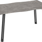 Quebec Wave Edge Dining Set - Concrete Effect/Grey Faux Leather