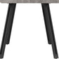 Quebec Wave Edge Dining Set - Concrete Effect/Grey Faux Leather
