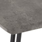 Quebec Wave Edge Dining Set - Concrete Effect/Grey Faux Leather