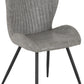 Quebec Wave Edge Dining Set - Concrete Effect/Grey Faux Leather
